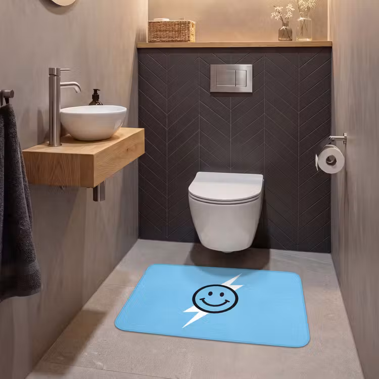 Smiley - Blauw - Bliksem WCmat middel -sfeer2