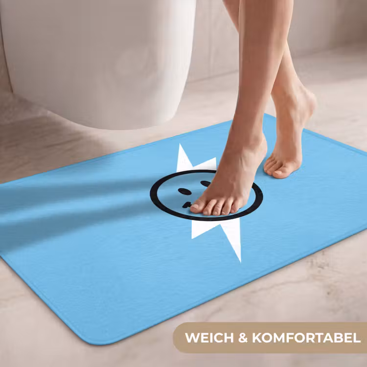 Smiley - Blauw - Bliksem WCmat middel -USP_ZachtDE