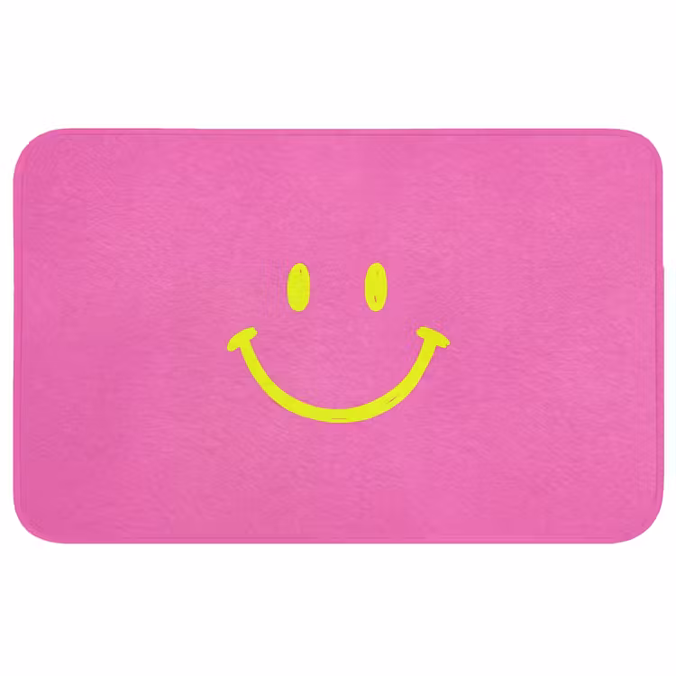 Smiley - Vrolijk - Roze WCmat middel -3d