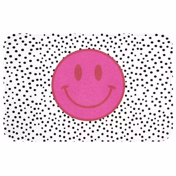 Smiley - Roze - Stippen WCmat middel -3d