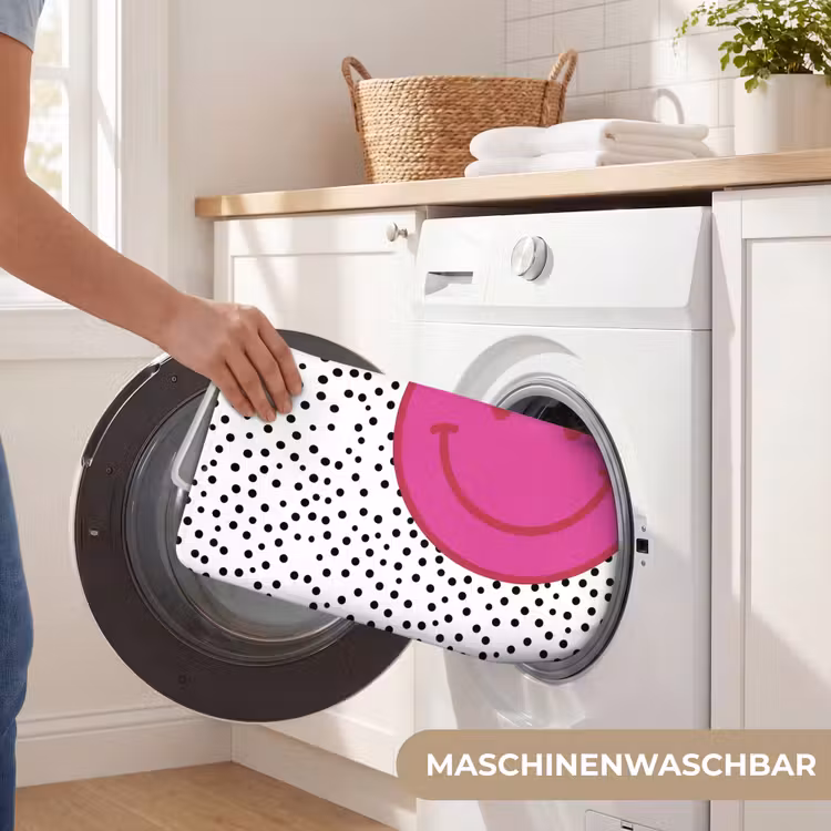 Smiley - Roze - Stippen WCmat middel -USP_WasbaarDE