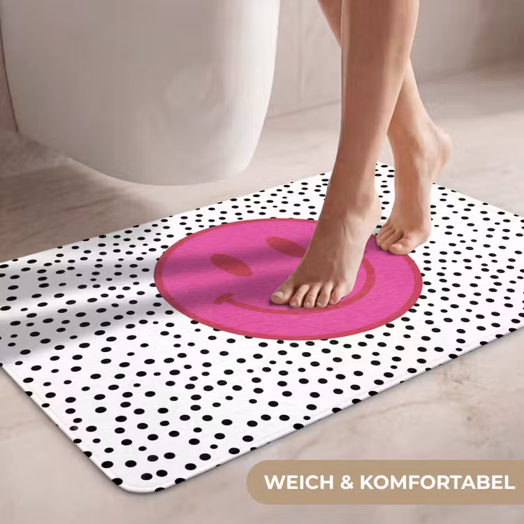 Smiley - Roze - Stippen WCmat middel -USP_ZachtDE