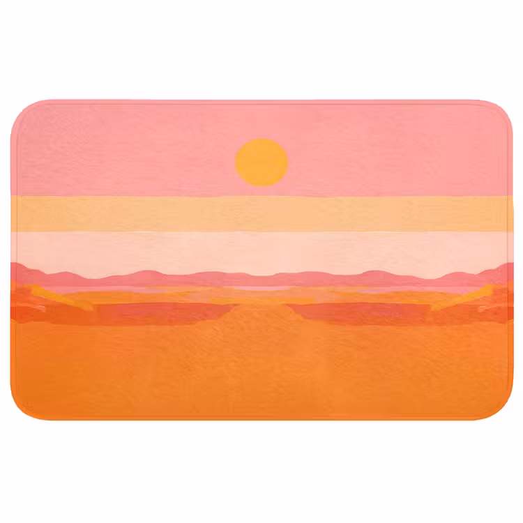 Zon - Abstract - Landschap - Oranje WCmat middel -3d