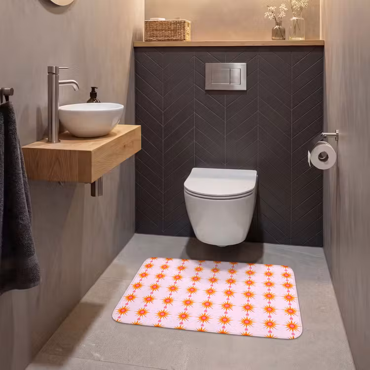 Zon - Motief - Roze WCmat middel 1009 -sfeer2
