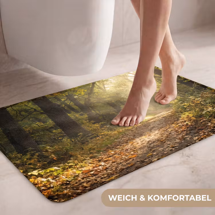 Zonlicht - Bospad - Bomen WCmat middel -USP_ZachtDE