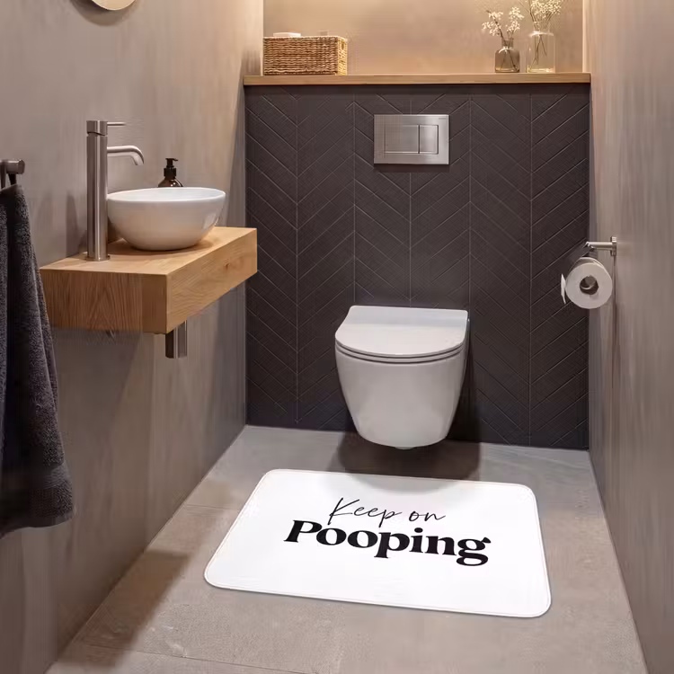 Spreuken - Keep on pooping - Wit - Quotes WCmat middel -sfeer2