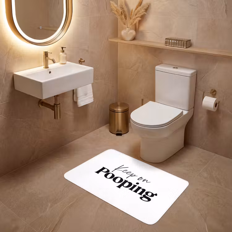Spreuken - Keep on pooping - Wit - Quotes WCmat middel -sfeer3