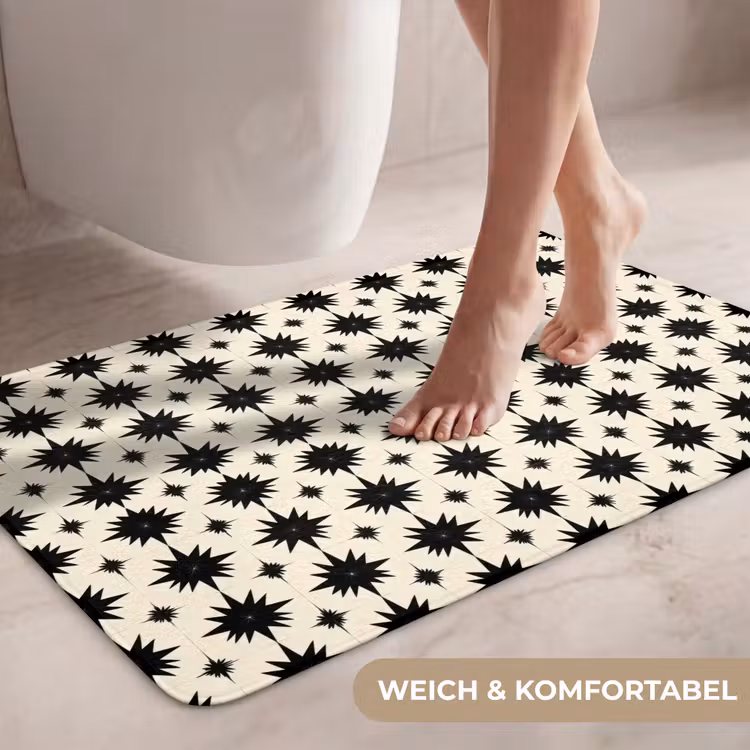 Stervormen - Geometrisch - Zwart WCmat middel 1009 -USP_ZachtDE