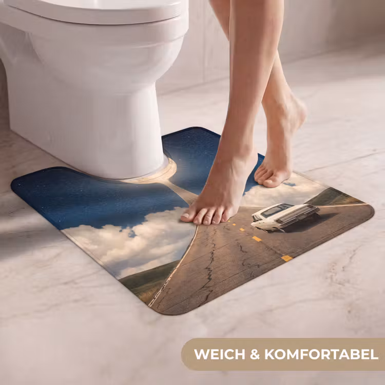 WC Vorleger - Straße – Mond – Nacht - Weg - Maan - Nacht WCmat U-uitsnede middel