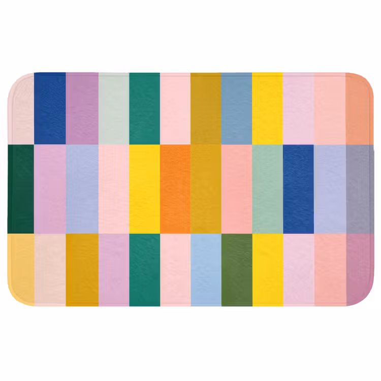 Stroken - Blauw - Patroon - Abstract WCmat middel -3d
