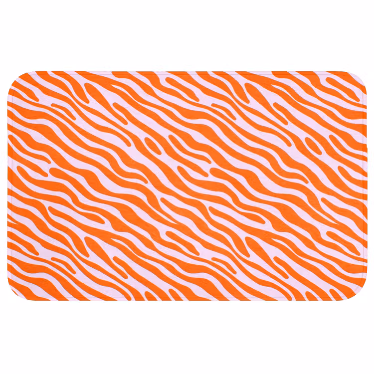 Strepen - Dynamisch - Oranje WCmat middel 1009 -3d