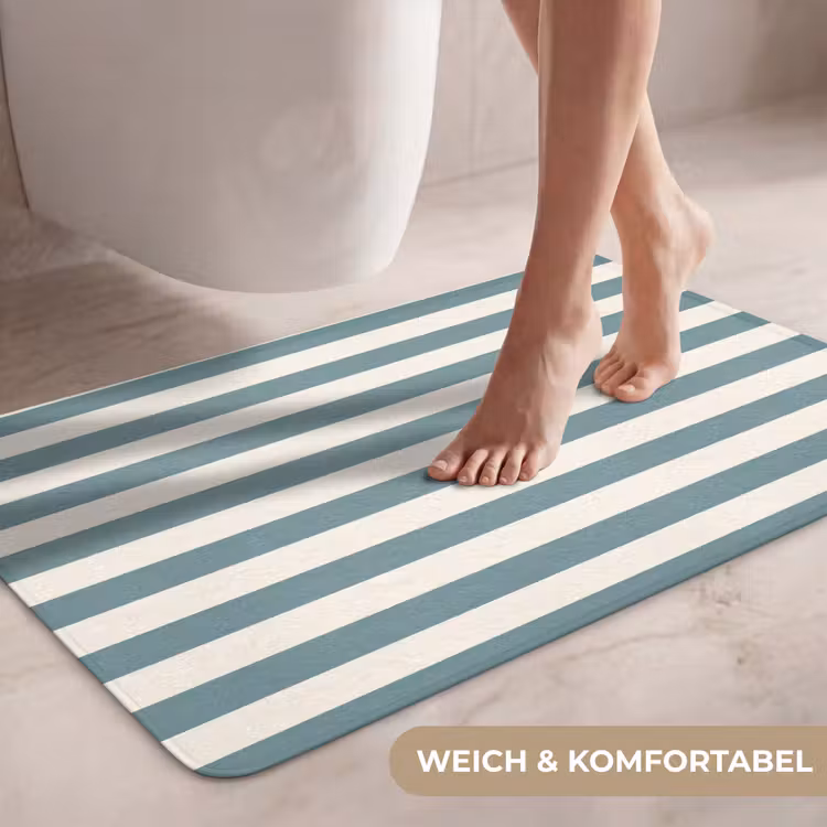Strepen - Modern - Blauw WCmat middel 1009 -USP_ZachtDE