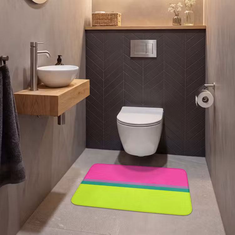 Strepen - Modern - Kleurrijk WCmat middel -sfeer2