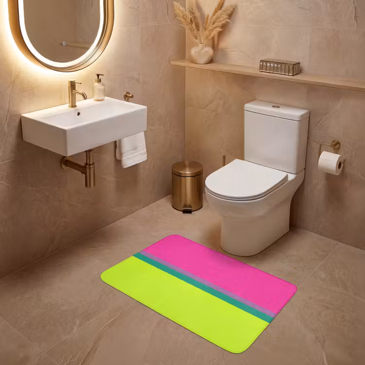 Strepen - Modern - Kleurrijk WCmat middel -sfeer3