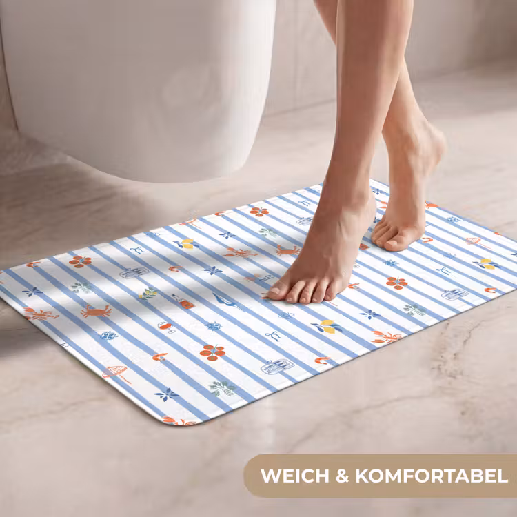 Strepen - Blauw - Patroon - Zomer WCmat klein 1009 -USP_ZachtDE