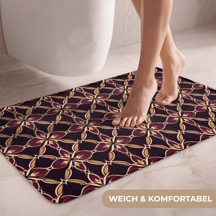 Symmetrisch - Tegel - Burgundy WCmat middel 1009 -USP_ZachtDE