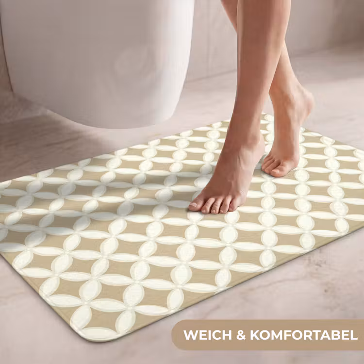 Symmetrisch - Motief - Beige WCmat middel 1009 -USP_ZachtDE