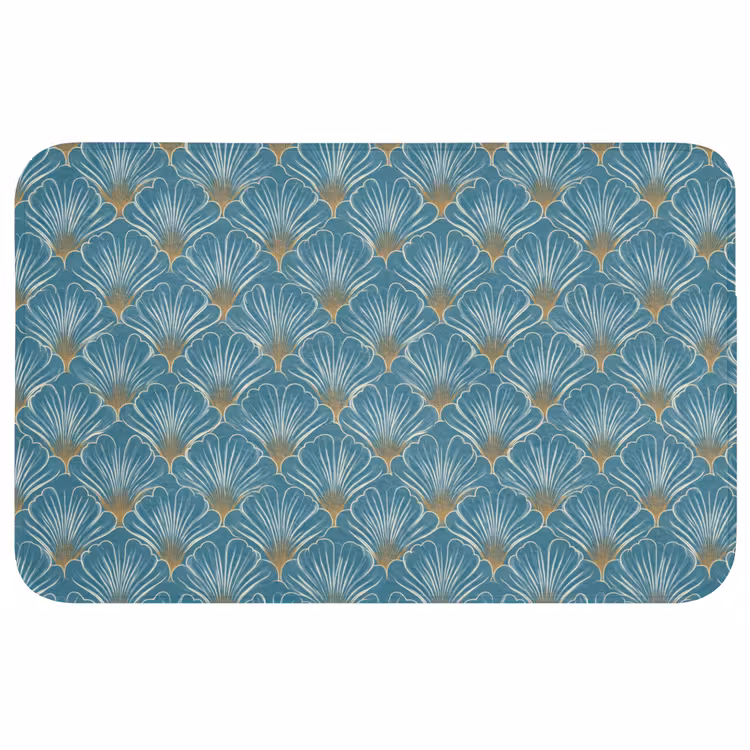 Symmetrisch - Patroon - Blauw WCmat middel 1009 -3d