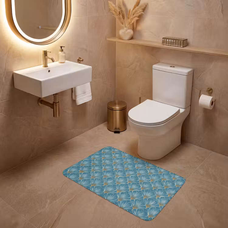 Symmetrisch - Patroon - Blauw WCmat middel 1009 -sfeer3
