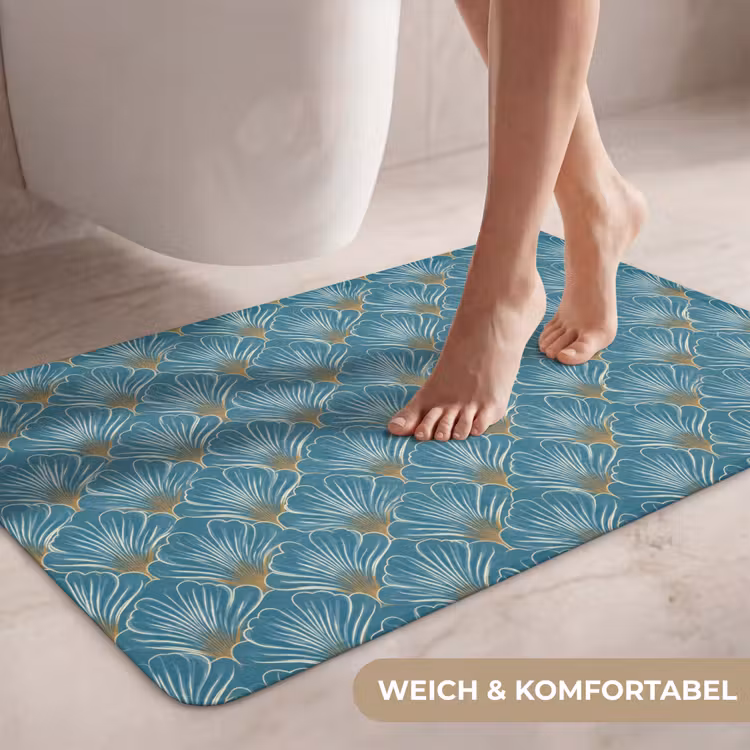 Symmetrisch - Patroon - Blauw WCmat middel 1009 -USP_ZachtDE