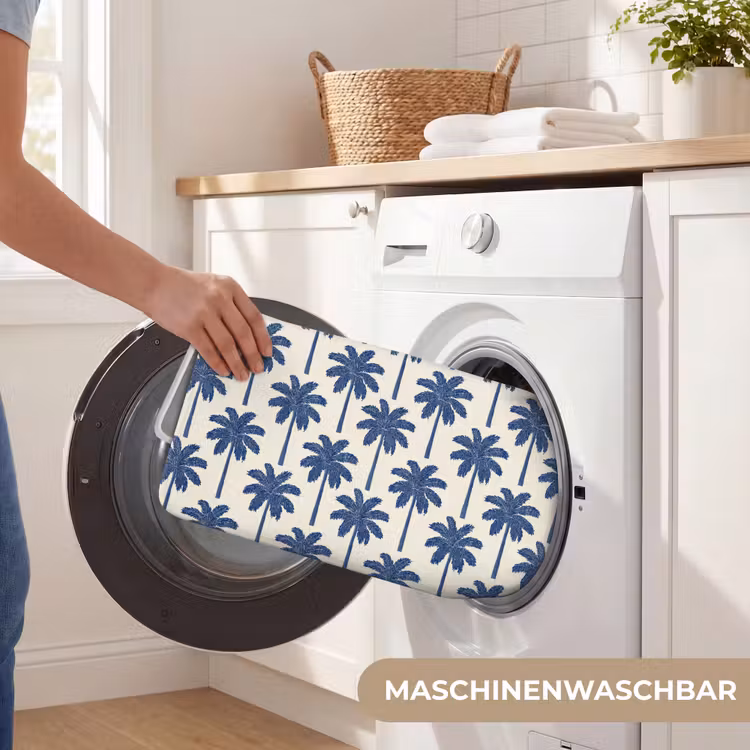 Symmetrisch - Palm - Blauw WCmat middel 1009 -USP_WasbaarDE