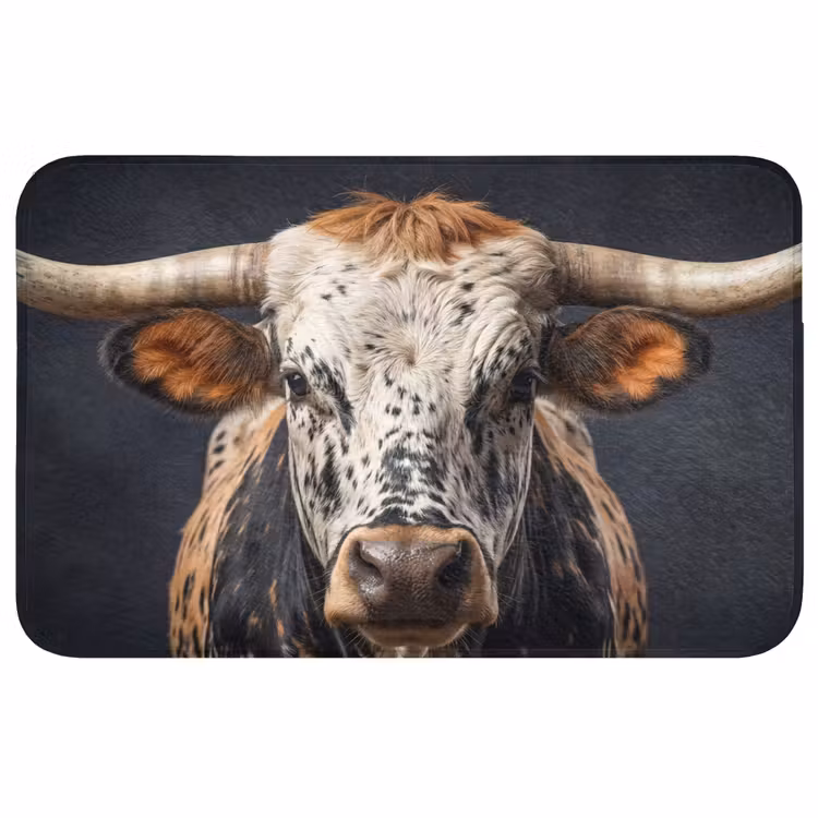 Stier - Kleurrijk - Hoorns WCmat middel -3d