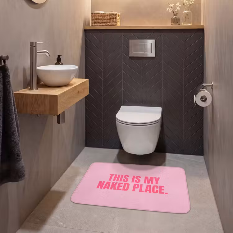 Tekst - Modern - Roze WCmat middel -sfeer2