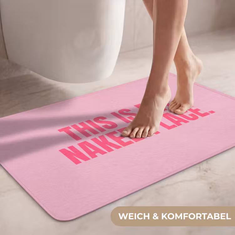 Tekst - Modern - Roze WCmat middel -USP_ZachtDE