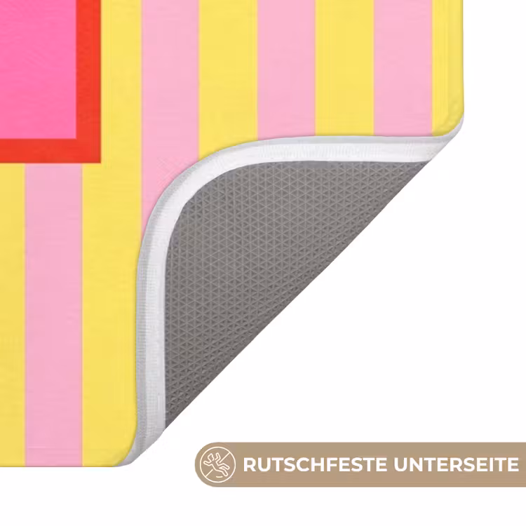 Tekst - Strepen - Roze WCmat middel -USP_AntislipDE