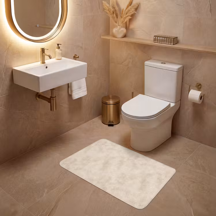 Structuur - Spikkels - Beige WCmat middel 1009 -sfeer3