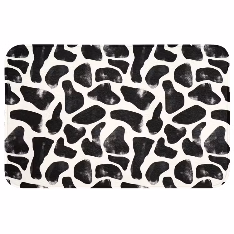 Dierenpatroon - Vlekken - Zwart - Wit WCmat middel 1009 -3d