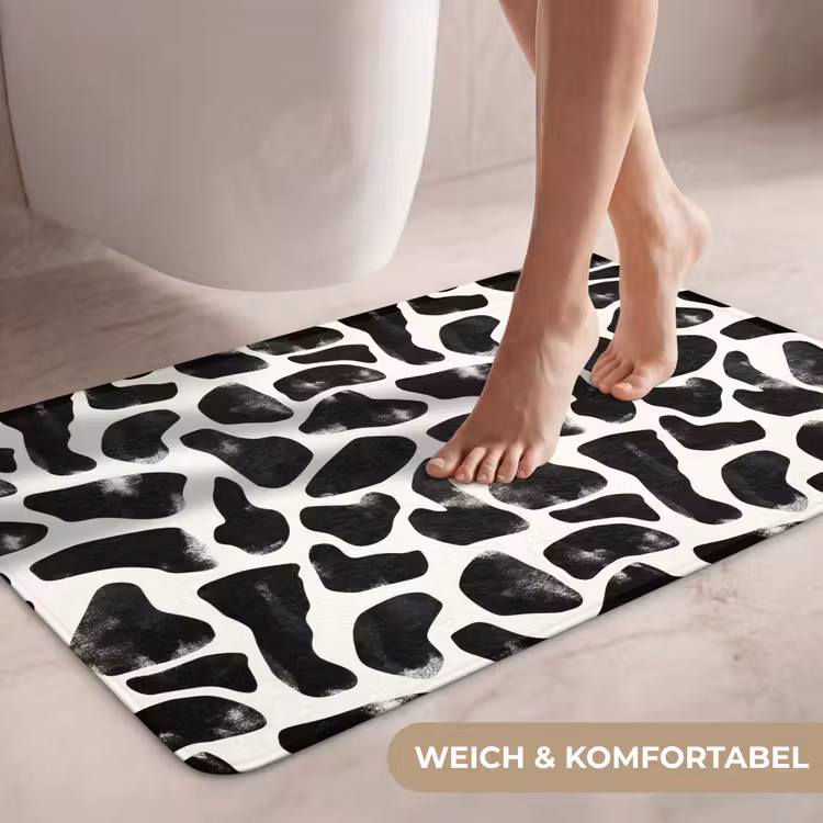 Dierenpatroon - Vlekken - Zwart - Wit WCmat middel 1009 -USP_ZachtDE