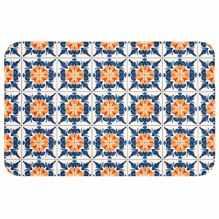 Traditioneel - Tegel - Oranje WCmat middel 1009 -3d