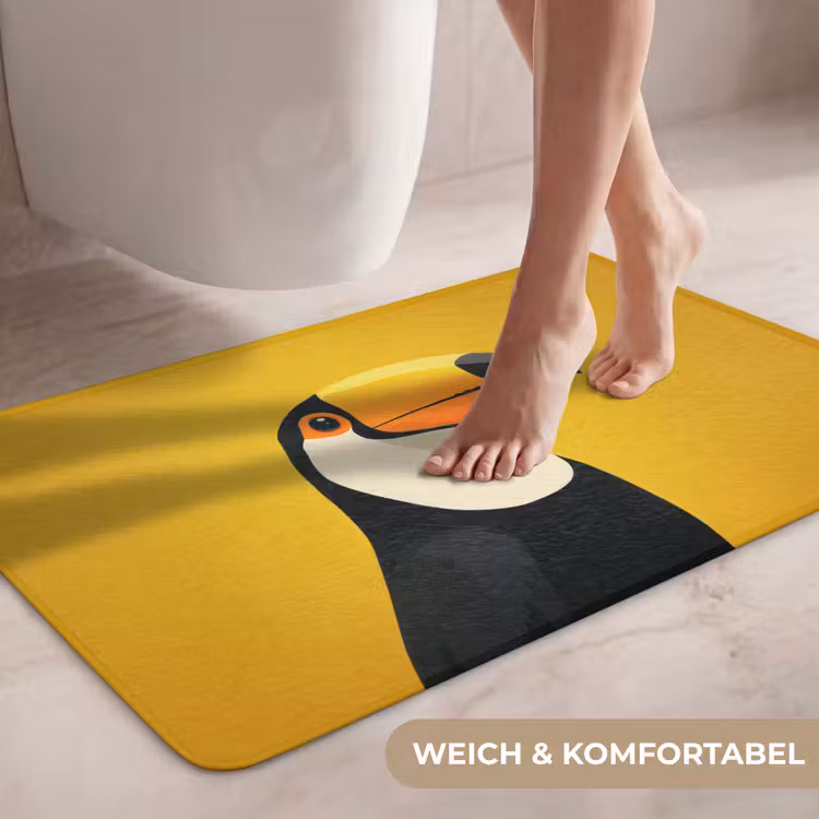 Toekan - Minimalistisch - Snavel - Oranje WCmat middel -USP_ZachtDE