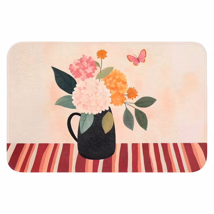 Vaas - Bloemen - Vlinder - Rood WCmat klein -3d