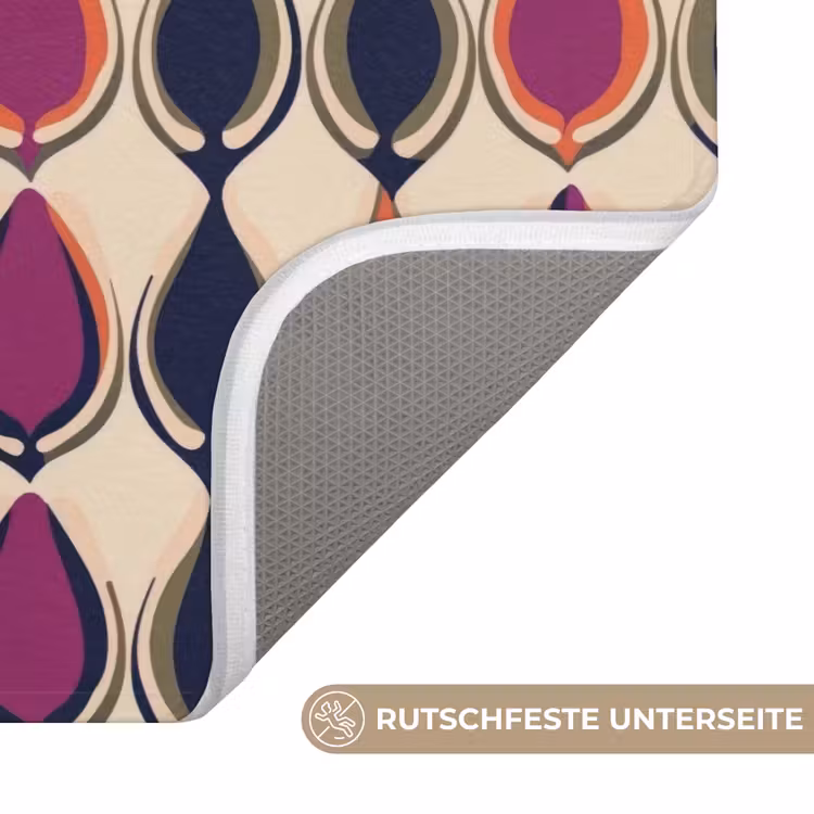 Vintage - Retro - Kleurrijk WCmat middel 1009 -USP_AntislipDE