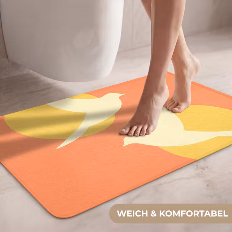 Vogels - Cirkels - Geel WCmat middel -USP_ZachtDE