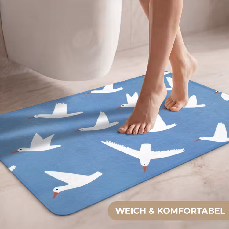 Vogels - Wit - Patroon WCmat middel -USP_ZachtDE