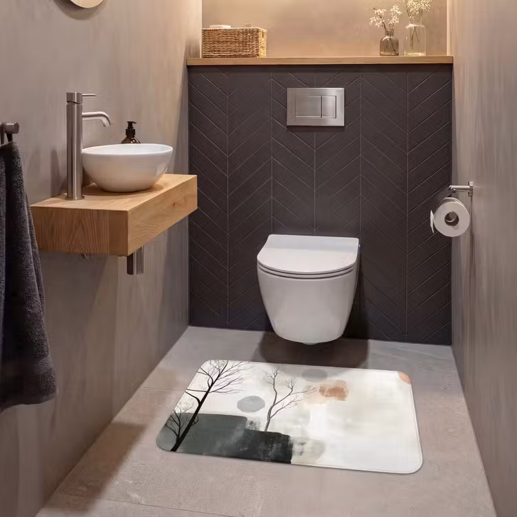 Wabi sabi - Beige - Plant WCmat middel -sfeer2