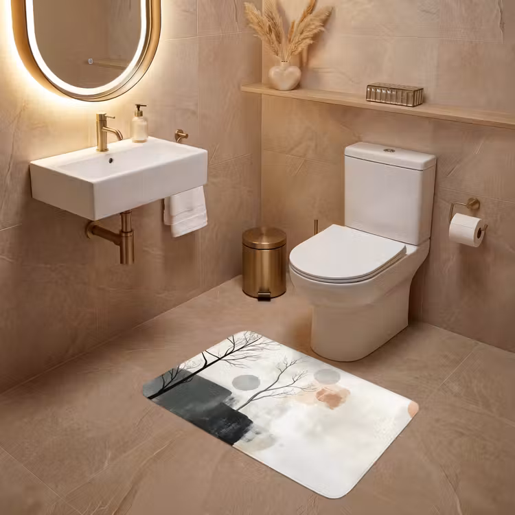 Wabi sabi - Beige - Plant WCmat middel -sfeer3
