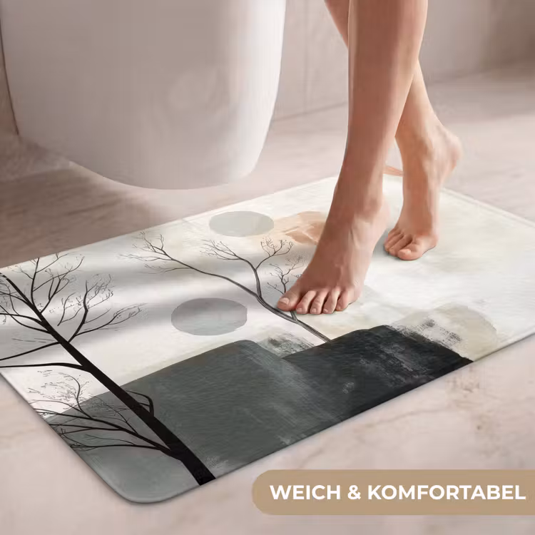 Wabi sabi - Beige - Plant WCmat middel -USP_ZachtDE
