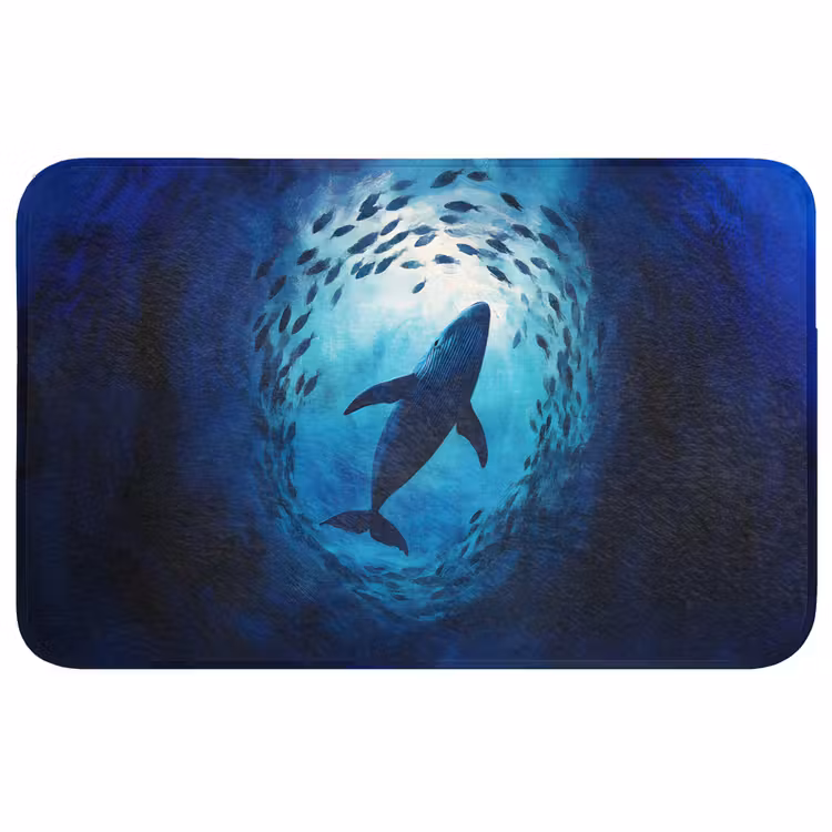 Walvis - Vissen - Donkerblauw WCmat middel -3d