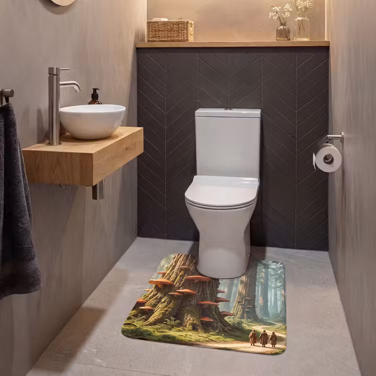 WC Vorleger - Wald – Bäume – Natur - Bos - Bomen - Natuur WCmat U-uitsnede middel