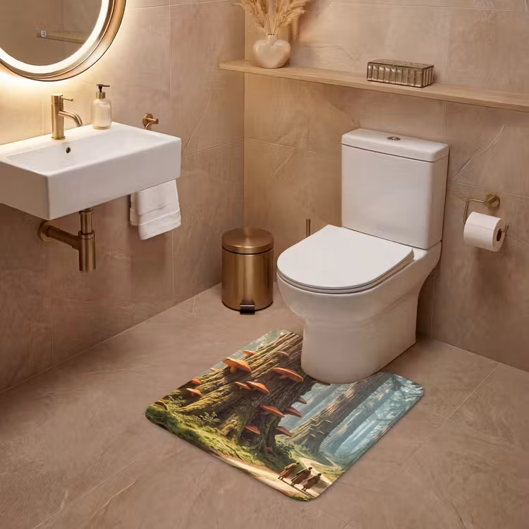 WC Vorleger - Wald – Bäume – Natur - Bos - Bomen - Natuur WCmat U-uitsnede middel
