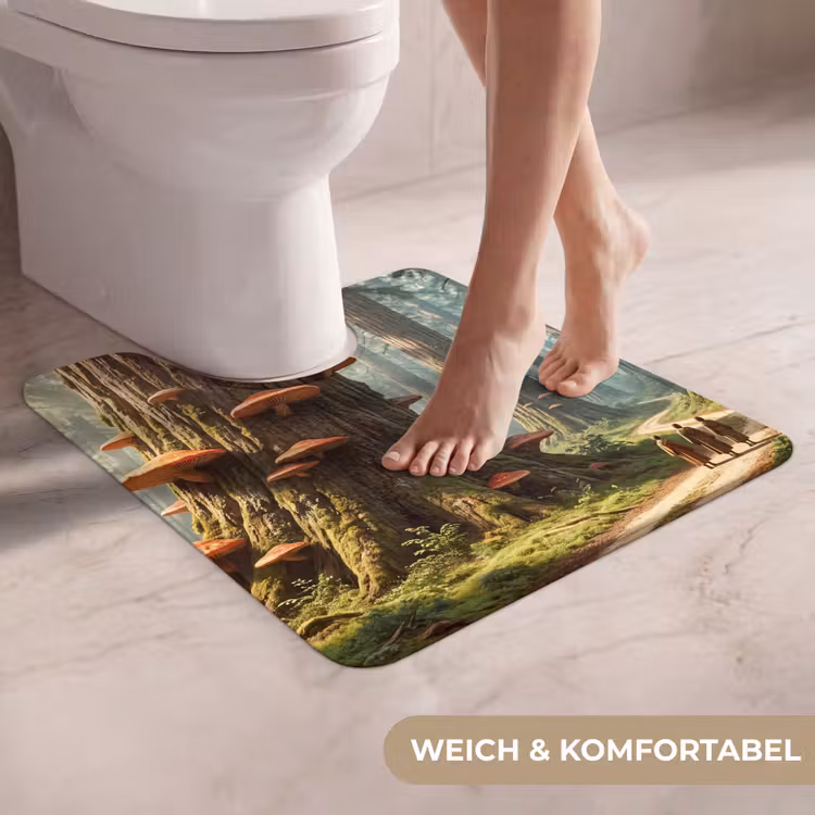 WC Vorleger - Wald – Bäume – Natur - Bos - Bomen - Natuur WCmat U-uitsnede middel