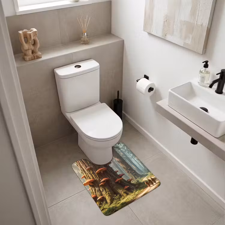 WC Vorleger - Wald – Bäume – Natur - Bos - Bomen - Natuur WCmat U-uitsnede middel