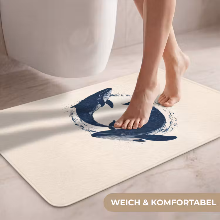 Walvissen - Spetters - Cirkel - Donkerblauw WCmat middel -USP_ZachtDE