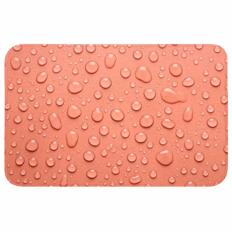 Water - Druppels - Roze WCmat middel -3d