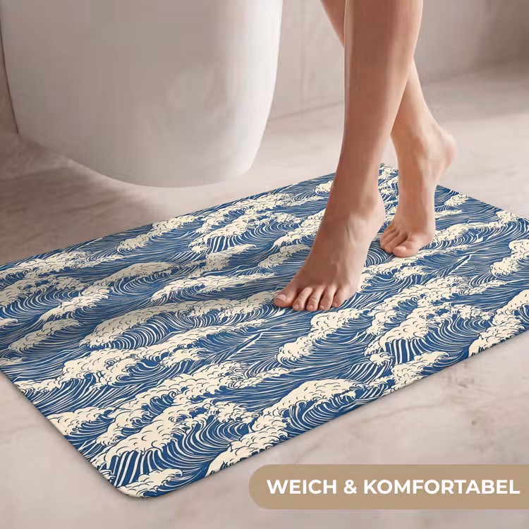 Golven - Klassiek - Blauw WCmat middel 1009 -USP_ZachtDE
