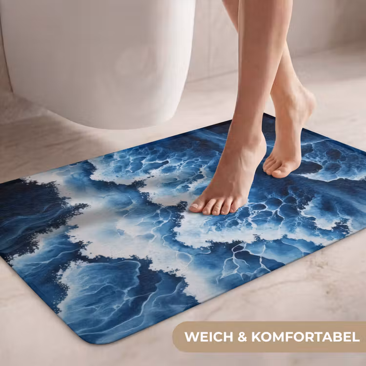 Golven - Blauw - Schuim WCmat middel -USP_ZachtDE